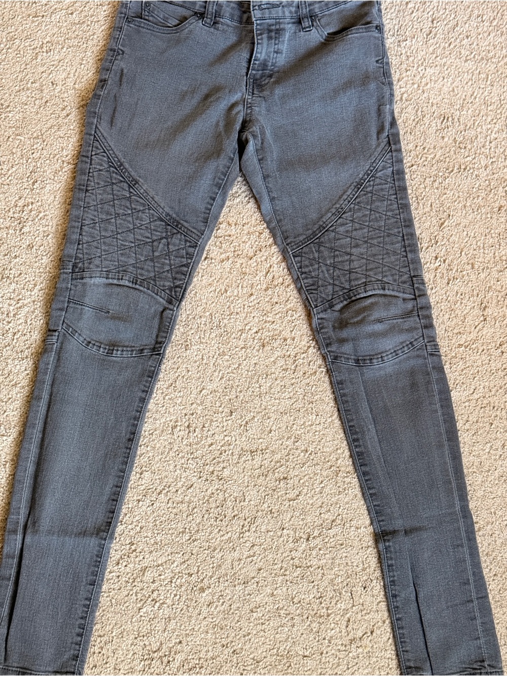 Volcom Women's Grey Quilted Knee Skinny Jeans